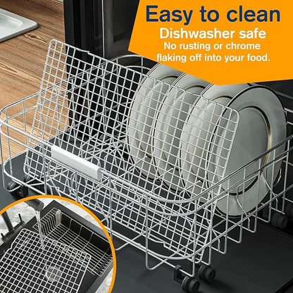 2PCS Cooling Racks for Cooking and Baking - 10" x 16"Heavy Duty Stainless Steel Wire Rack for Baking, Grilling, Roasting - Oven & Dishwasher Safe - Fits Half Sheet Pan（Silver） - Image 5