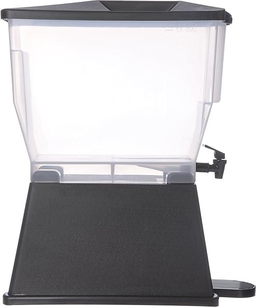 Carlisle FoodService Products Trimline Rectangular Beverage Dispenser with Stand – 3.5 Gallon Catering Drink Dispenser with Spigot, Polypropylene (PP), Black, Perfect for Parties, Events, Buffets - Image 2