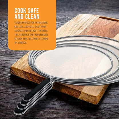 U.S. Kitchen Supply 4-Piece Stainless Steel Splatter Guard Set (13", 11.5", 10",8”) Fine Mesh Cover, Grease & Oil, Splatter Screen for Frying Pan, Cooking Pots, with Comfort Grip Handles - Image 7