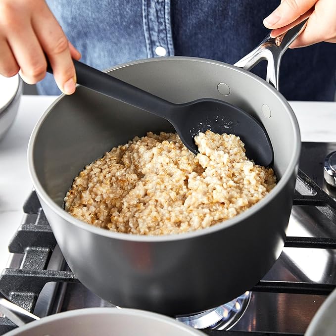 GreenPan Silicone Ultimate Spoon, Mixing Stirring Serving, Cooking Kitchen Utensil, Flexible Rubber Nonstick Cookware, Rigid Steel Core, Heat-Resistant, Anti-Slip Handle BPA-Free Dishwasher Safe, Gray - Image 2
