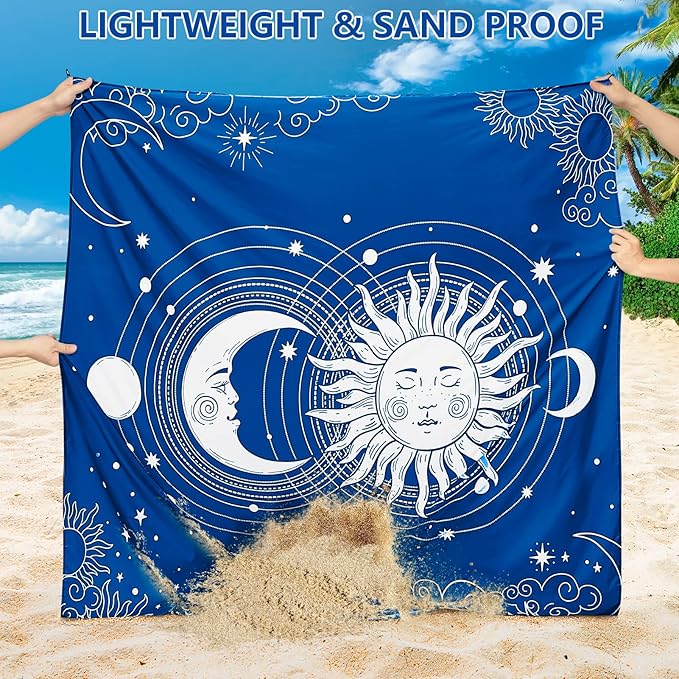 WIWIGO Beach Blanket Waterproof Sandproof Beach Mat 79" X 83"/10'x9'for 2-8 Adults Quick Drying Outdoor Picnic Mat Beach Accessories for Travel, Camping, Hiking - Image 3
