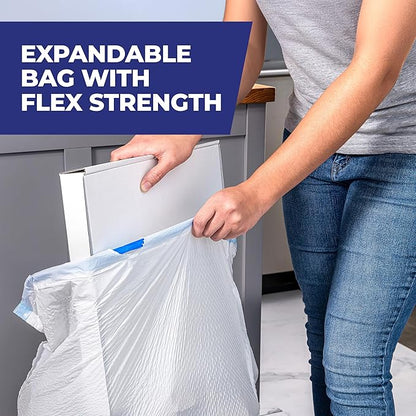 Hefty Ultra Strong 13 Gallon Trash Bags, Tall Kitchen Trash Bags 13 Gallon Size, Drawstring Closure, Continuous Odor Control, White, Unscented, 80 Bags