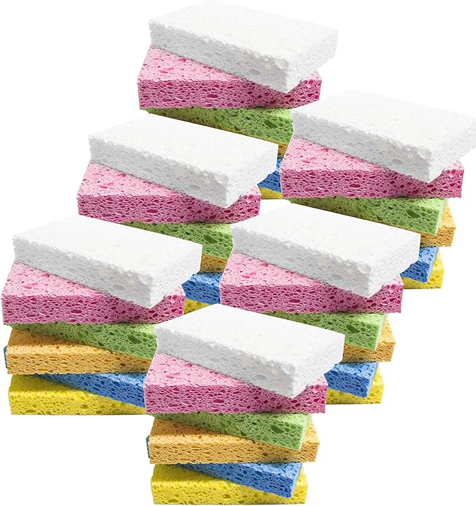 ARCLIBER Cleaning Sponge,Kitchen Sponges Pack,Non-Scratch Cellulose Sponge for Bathroom,Cars,Colorful Compressed Sponge (36 Pack) by ARCLIBER