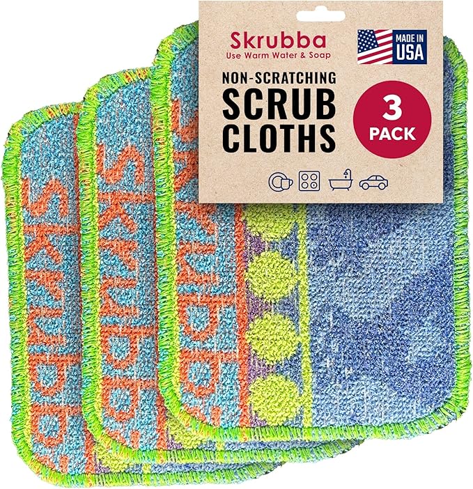 Wet-It Skrubba Non-Scratch Scouring Pad – European Scrubby Sponge for Kitchen Cleaning, Pots, Pans, Glass & Cookware – Durable Reusable Pad with Fun Chicken Design by Wet-It