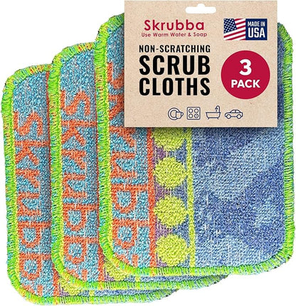 Wet-It Skrubba Non-Scratch Scouring Pad – European Scrubby Sponge for Kitchen Cleaning, Pots, Pans, Glass & Cookware – Durable Reusable Pad with Fun Chicken Design by Wet-It