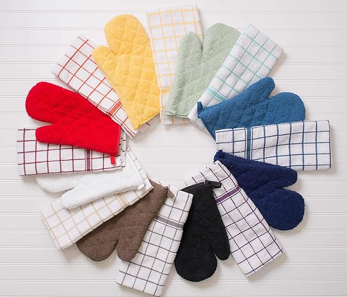 DII Basic Terry Collection Quilted 100% Cotton, Potholder, Blue, 3 Piece - Image 9