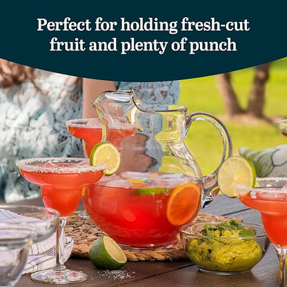 Libbey Acapulco Large Glass Pitcher Set of 2, 89 Oz, Clear, Tall Bubble Glass Pitchers with Handle, Modern Drink Pitchers for Iced Tea, Punch and More - Image 2