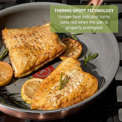 T-Fal Preserve Ceramic Nonstick Saute Pan with Lid 5.5 Qt, Oven and Broiler Safe up to 350°F Cookware, Frying Pan, Stay-Cool Handle, Skillet Pots and Pans, Rose Gold - Image 5