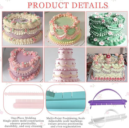 4PCS Cake Arch Guide Tool,Adjustable Fondant Cake Arc Ruler,Practical Baking Writing Swag Guide Gadgets Accessories,Decorative Marking Divider Aid,Pastry Decorating Supplies for Home Kitchen Bakeries - Image 4