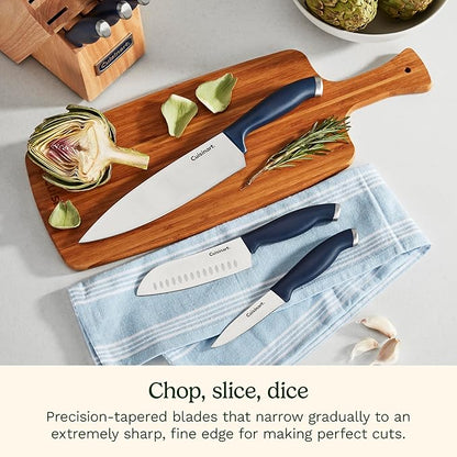 Cuisinart C77SSN-12P Color Pro Collection 12 Piece Knife Block Set, Navy - Image 4