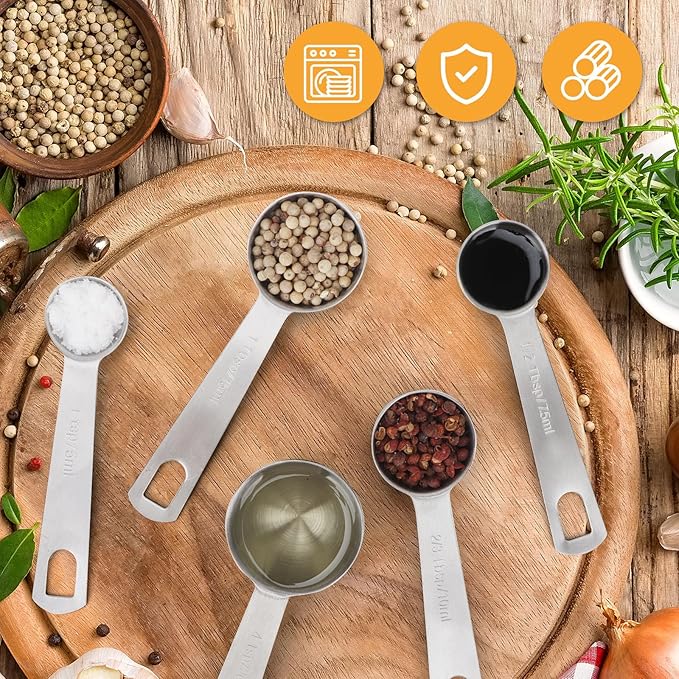 2 PCS 2 Teaspoon(10 mL | 10 cc | 2 Tsp | 2/3 Tablespoon) Stainless Steel Single Measuring Spoon, Easy to Use and Easy to Wash Metal Measuring Spoons Kitchen Gadgets for Cooking & Baking
