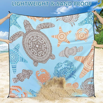 WIWIGO Beach Blanket Waterproof Sandproof Beach Mat 79" X 83"/10'x9'for 2-8 Adults Quick Drying Outdoor Picnic Mat Beach Accessories for Travel, Camping, Hiking - Image 3