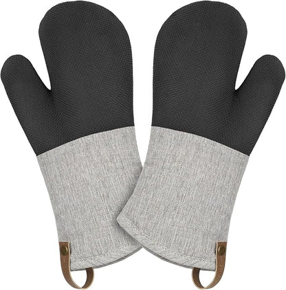 Cuisinart Heritage Kitchen Oven Mitts – Heat-Resistant Kitchen Mitts for Oven with Non-Slip Neoprene Palm, Long Cuff, and Cotton Filling – Durable Oven Gloves for Cooking, Baking, & Grilling - Image 8