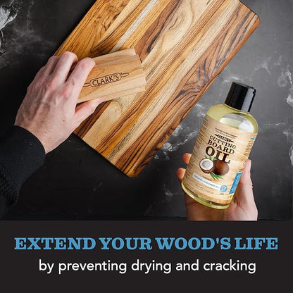 CLARK'S Cutting Board Oil - Coconut Extract Oil for Cutting Board - Made with Fractionated Coconut Oil for Kitchen Countertops, Butcher Blocks, Wooden Bowls and Utensils