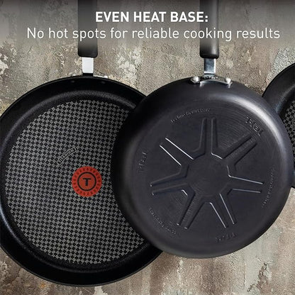 T-Fal Ultimate Hard Anodized Nonstick Fry Pan With Lid 12 Inch, Oven Broiler Safe 400F, Lid Safe 350F, Cookware, Pots and Pans, Kitchen Frying Pans, Skillets, Home, Dishwasher Safe, Onyx - Image 6