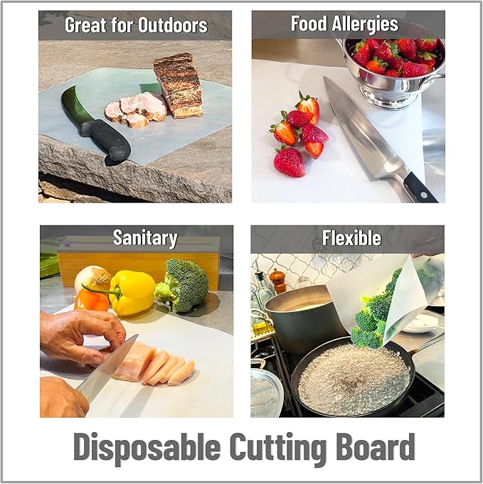 Mind Reader E-Z Board Disposable Cutting Board Box Set, 20 sq ft, Refillable, Reusable, Recyclable, Plastic, Clear - Image 6