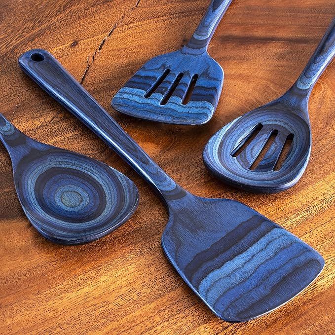 Totally Bamboo Baltique Malta Collection 4 Piece Cooking Utensil Set, Ready for Nonstick