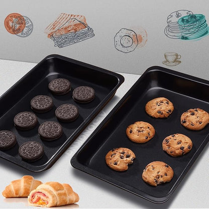 Baking Sheet Pans, Cookie Tray, Nonstick Heavy Carbon Steel Bakeware, 2-Pack, 12 X 7.5 Inches (Inner 11 X 6.9) - Image 7
