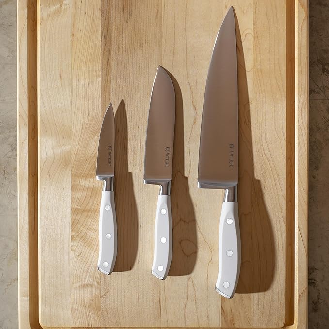 Yatoshi Knives Yatoshi Magnetic Kitchen Knife Block Set 6 Pcs White - Pro Kitchen Knife Set Ultra Sharp High Carbon Steel - Image 8