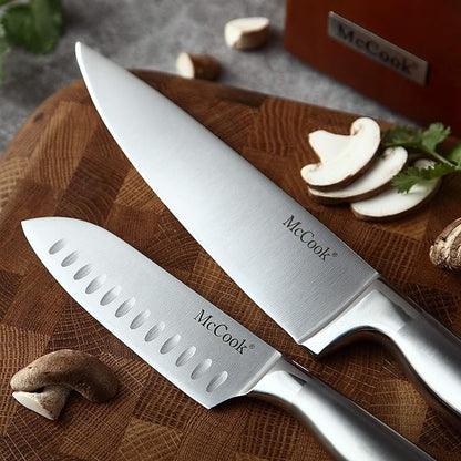 McCook® Knife Sets, German Stainless Steel Kitchen Knife Block Sets with Built-in Sharpener (Pack of 2) - Image 7