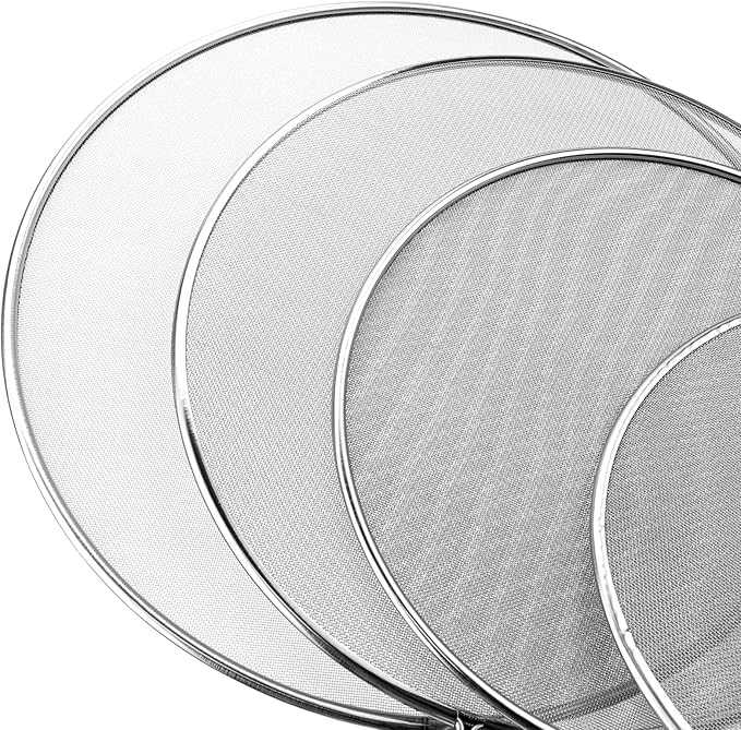 Oedema Set of 4 Splatter Screen Stainless Steel Grease Splatter Guard Fine Mesh Splatter Screen for Frying Pan, Skillet, Pot, Grease Oil Guard, 13"/11.42"/9.84"/8.23" - Image 4