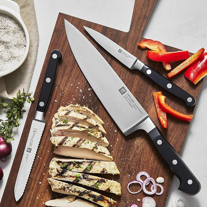 ZWILLING Professional S Knife Set with Block, Chef’s Knife, Serrated Utility Knife, 7 Piece, Bamboo