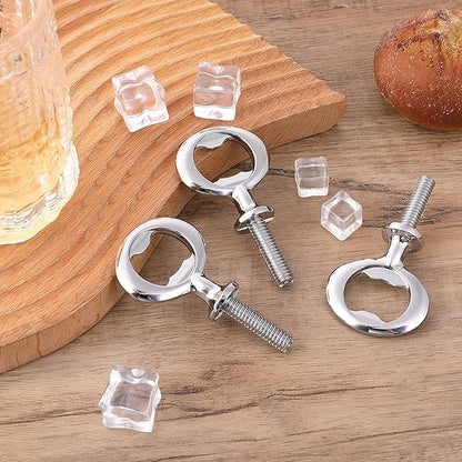Metal Bottle Opener Kit 8 Pcs Stainless Blank Bottle Openers Inserts Hardware for Wedding Wine Party DIY Project Craft Flat Wood Turning (Silver, 8 Pieces)