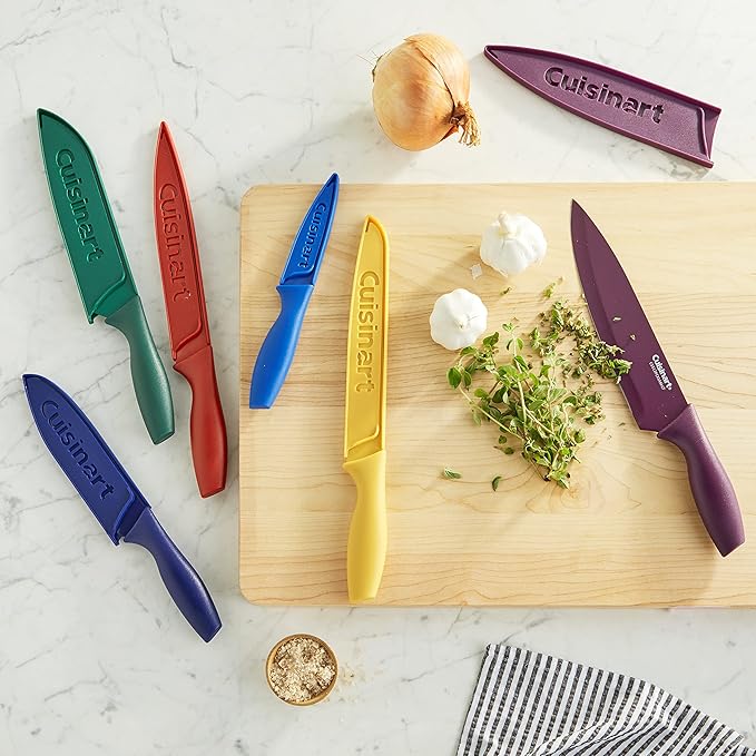 Cuisinart C55-12PCKSAM 12-Piece Ceramic Coated Stainless Steel Knives, Comes with 6-Blades and 6-Blade Guards, Color Coded to Reduce Risk of Cross Contamination, Jewel - Image 5