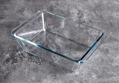 Deep Clear Glass Baking Dish, Rectangular Tempered Glass Baking Pan, The Larger casserole dish. -2.3 Liter