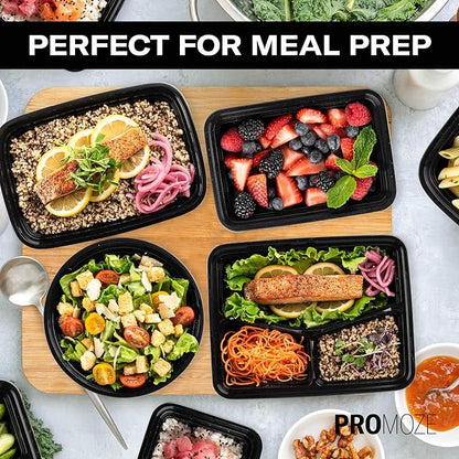 50-Pack Reusable Meal Prep Containers Microwave Safe Food Storage Containers with Lids, 28 oz - 1 Compartment Take Out Disposable Plastic Bento Lunch Box To Go, BPA Free - Dishwasher & Freezer Safe - Image 9