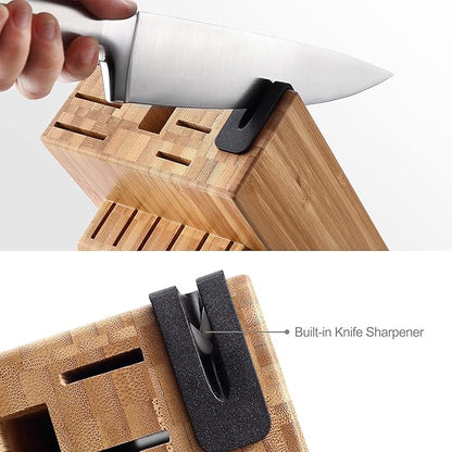 McCook® Knife Sets,German Stainless Steel Knife Block Sets with Built-in Sharpener (Pack of 2) - Image 3