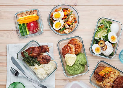 M MCIRCO 30 Pieces Glass Food Storage Containers with Snap Locking Lids,Glass Meal Prep Containers Set - Airtight Lunch Containers, Microwave, Oven, Freezer and Dishwasher - Image 6