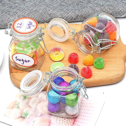 Small Glass Jars with Lids,4 oz Spice Jars with Labels,15 Pack Small Glass Containers with Airtight Hinged Lid for Home Kitchen, Arts & Crafts Projects, Spices, Decoration, Snack Foods - Image 7