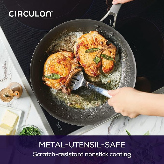 Circulon A1 Series with ScratchDefense Technology Nonstick Induction Frying Pan/Skillet, 12 Inch, Graphite - Image 8