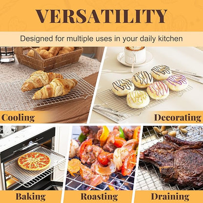 Cooling Racks for Cooking and Baking - 2 PCS 10" x 16" Grid Wire Baking Rack for Oven Cooking, Baking, Grilling, Roasting - Dishwasher Safe Bacon Rack - Fits Half Sheet Cookie Pan - Image 6
