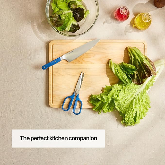 Misen Heavy Duty Kitchen Shears - Stainless Steel, Versatile and Easy Clean Scissors for Meat, Herbs and Veggies - Ambidextrous Comfort Handle - Professional Grade - Blue - Image 2
