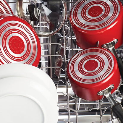 Farberware Cookstart DiamondMax Nonstick Cookware/Pots and Pans Set, Dishwasher Safe, Includes Baking Pan and Cooking Tools, 15 Piece - Red - Image 8