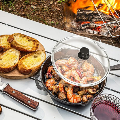 Utopia Kitchen Saute Fry Pan Pre-Seasoned Cast Iron Skillet With Lid, Frying Pan, Cast Iron Pan, Safe Grill Cookware for Indoor & Outdoor Use (1, Black, 10 Inch) - Image 6