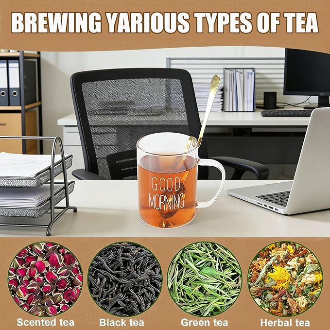 Tea Infuser Spoon for Loose Leaf Tea - Stainless Steel with Long Handle and Fine Mesh Filter, Reusable Easy to Clean Tea Accessories for Tea Lovers