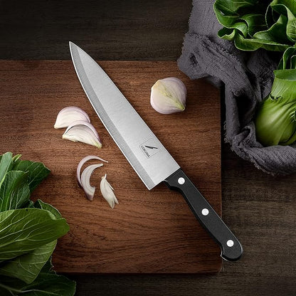 COKUMA Kitchen Knife, 3-Pcs Knife Set With Sheath, 8 Inch Chef Knife, 4.5 Inch Utility Knife, 4 Inch Paring Chef Knife, Stainless Steel, Black - Image 8