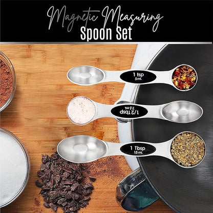 Nextop Stainless Steel Magnetic Measuring Spoons Set – 9 Pieces Dual-Sided Stackable Magnetic Teaspoons and Tablespoons for Dry & Liquid Ingredients – Kitchen Gadgets for Baking & Cooking – Black - Image 8