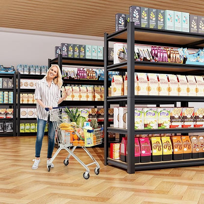 71"H-35"W-15.7"D Garage Shelving-2050LBS 5 Tier Storage Shelves,Adjustable Heavy Duty Metal Shelving Unit and Storage Large Rack,Utility Steel Shelf For Shop Warehouse Industrial Pantry Basement Black