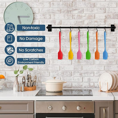 Irenare 24 Pcs Mini Silicone Spatulas Bulk 8.3 Inch Heat Resistant Scrapers Rubber Spatulas Seamless Design Non Stick Flexible for Kitchen Use Cooking Baking Mixing - Image 6