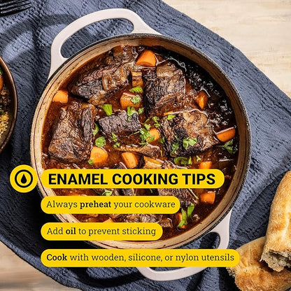 Lodge Essential Enamel Braiser - Refrigerator- & Oven-Safe up to 500° F - Heat-Retaining, Induction-Safe & PFAS-Free Enamel Cookware - 3.5 Quart, Lagoon - Image 6