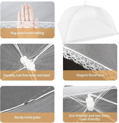 NEPAK 6 Large and Tall Food Covers, 17"x17" Food Tents Food Covers for Outdoors,Pop-up Mesh Food Covers Nets for Outside,Screen Tents,Parties Picnics, BBQ,Reusable and Collapsible - Image 7