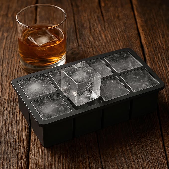 Ice Cube Molds – 2-Pack Silicone Trays for 8 Large Square Cubes – Slow-Melt Ice for Whiskey, Cocktails, Coffee & More - Image 7