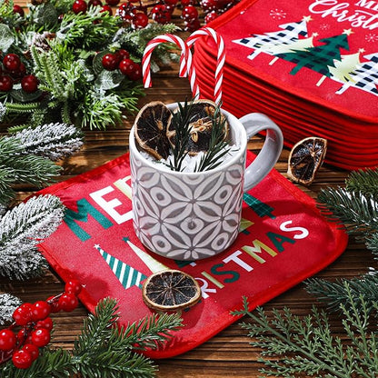 Bencailor 12 Pcs Pot Holders with Pocket Kitchen Hot Potholders Hot Pad Oven Mitts Cookie Bag Oven Gloves for Kitchen Gift Baking Cooking(Red and White,Novelty)