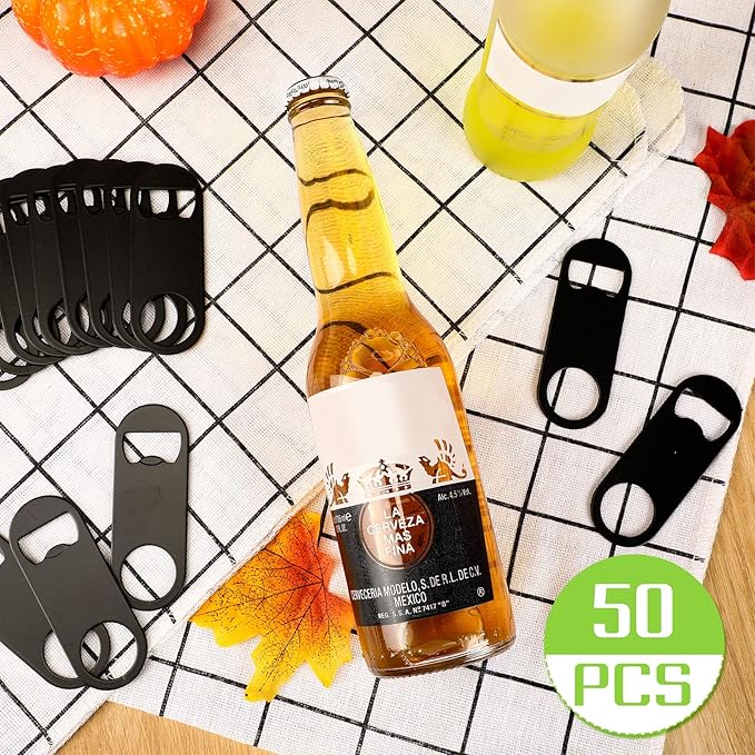 Remerry 50 Pcs Bottle Openers Stainless Steel Flat Bottle Opener Bulk 3.4 x 1.3 Inches Bartender Beer Key Soda Can Mini Speed for Kitchen, Bar or Restaurant - Image 3