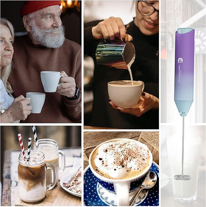Powerful Milk Frother Handheld Foam Maker, Mini Whisk Drink Mixer for Coffee, Cappuccino, Latte, Matcha, Hot Chocolate, No Stand, North Light - Image 7