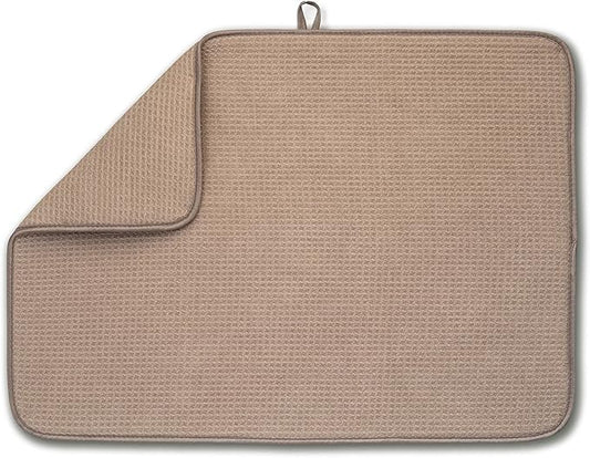 Bellemain XL Dish Mat 24" x 17" ( LARGEST MAT ) Microfiber Dish Drying Mat , Super absorbent ( Mocha ) by Bellemain